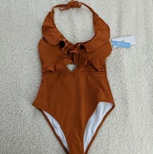 Cupshe Stay With You Falbala One-Piece Swimsuit